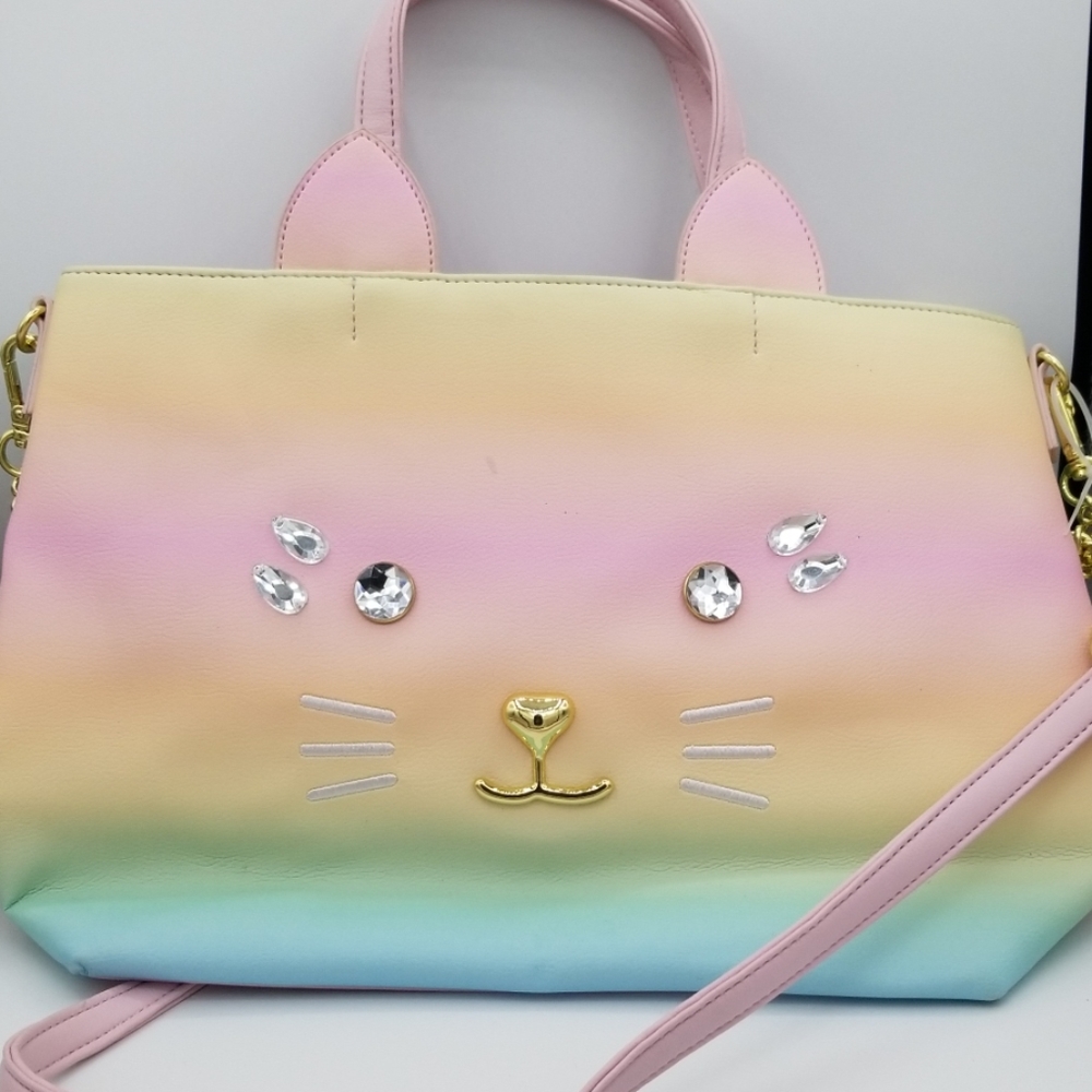 Betsey Johnson Pastel Rainbow Cat Bag